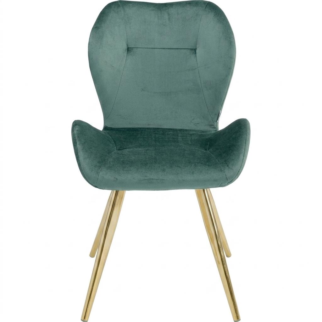 Modern Velvet Dining Chair, Golden Legs - SUNIL GREEN 2PCS