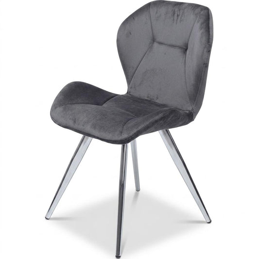 Modern Grey Velvet, Golden Chrome Legs - SUNIL GREY 2PCS