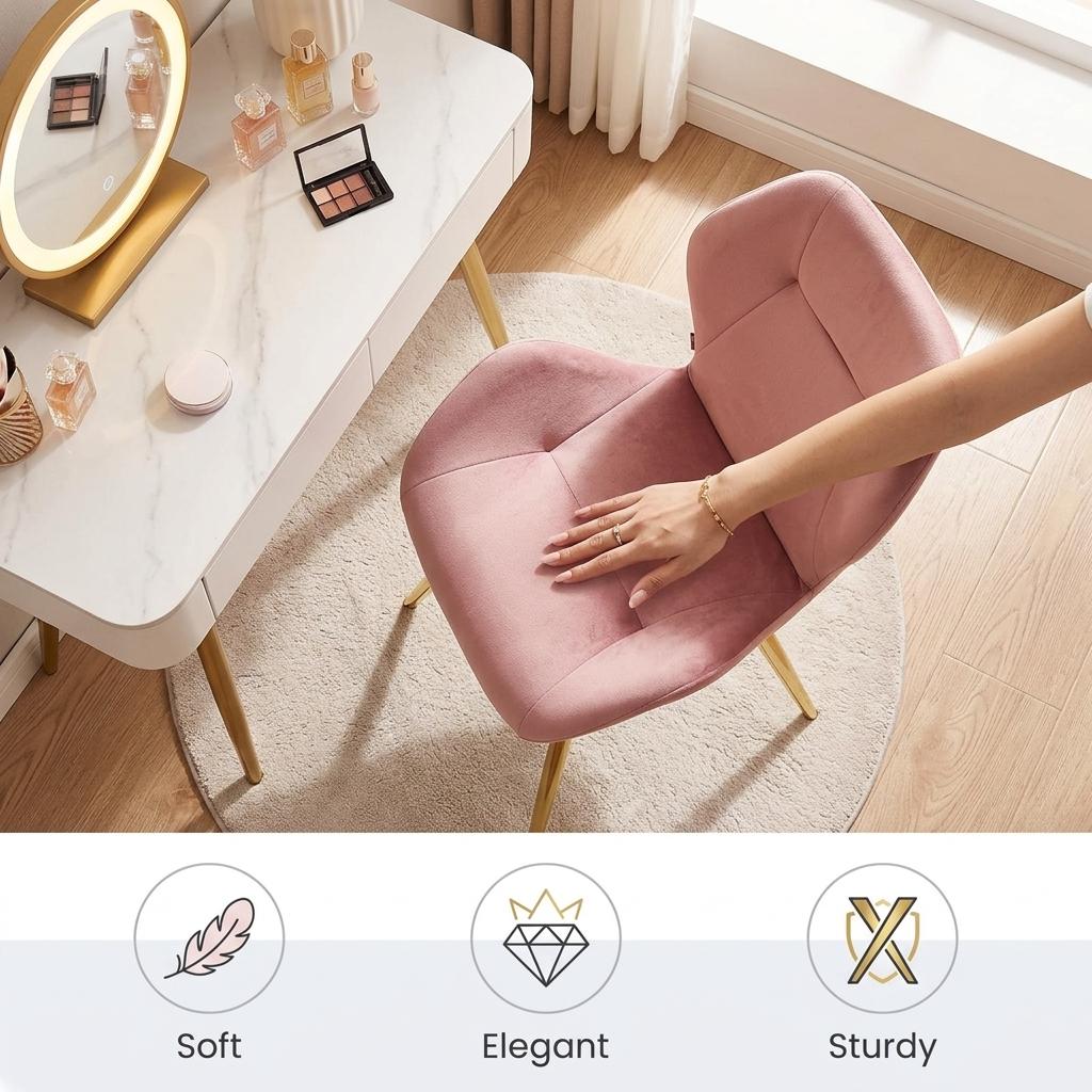 Modern Velvet Dining Chair Set, Golden Legs - SUNIL ROSE 2PCS
