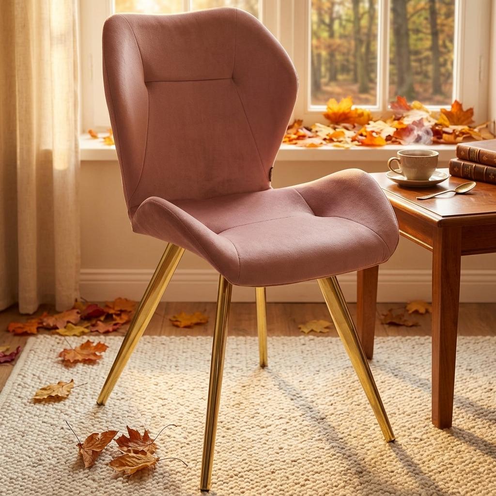 Modern Velvet Dining Chair Set, Golden Legs - SUNIL ROSE 2PCS