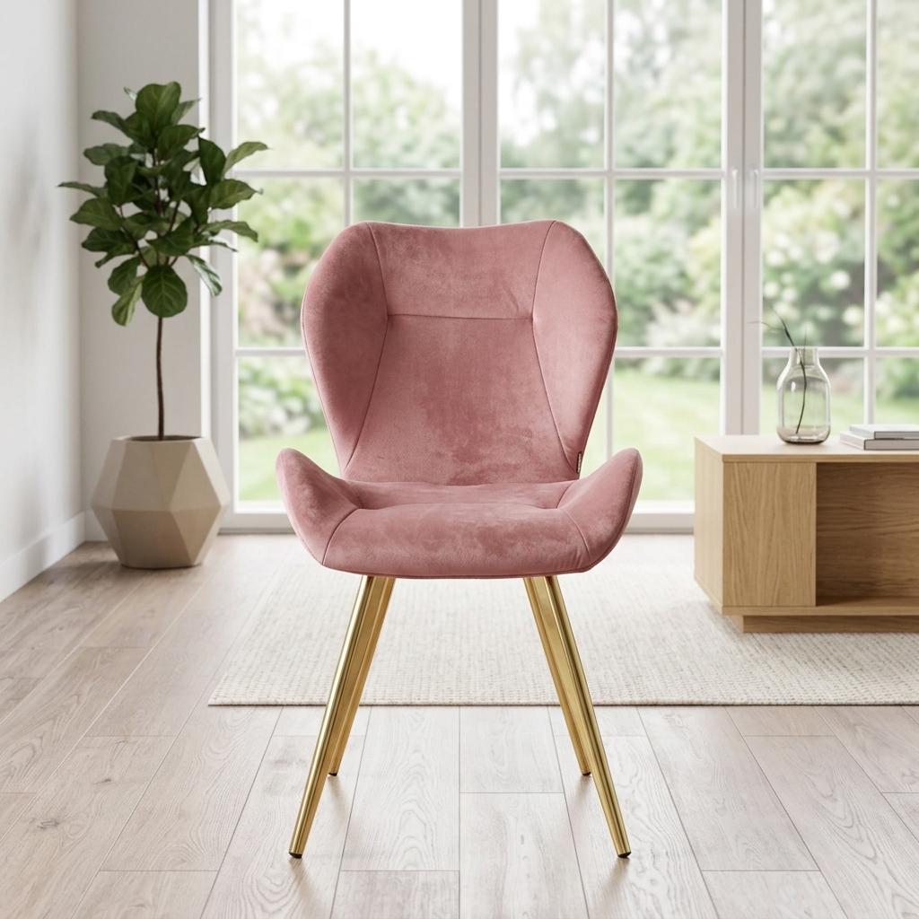 Modern Velvet Dining Chair Set, Golden Legs - SUNIL ROSE 2PCS