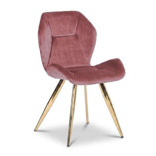 Modern Velvet Dining Chair, Rose PU Upholstery - SUNIL ROSE