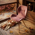 Modern Velvet Dining Chair, Rose PU Upholstery - SUNIL ROSE