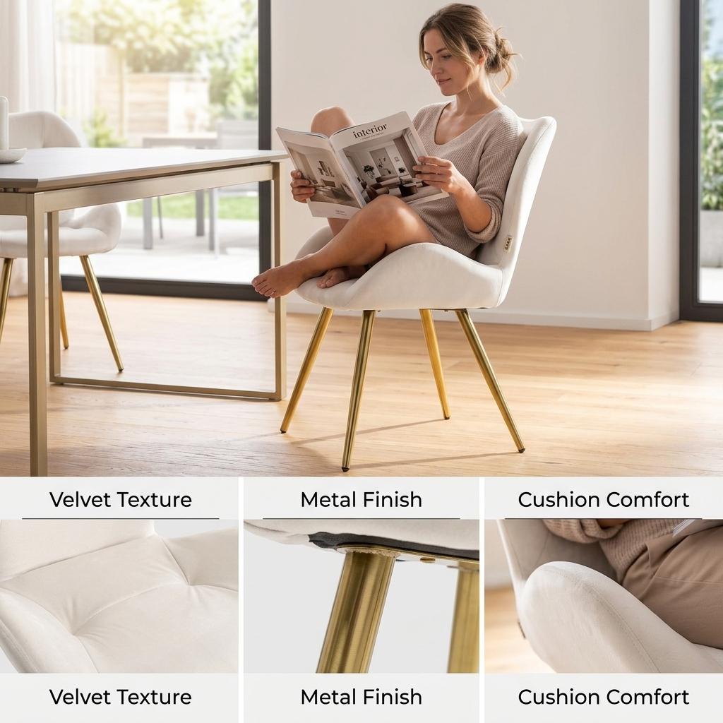 Modern White PU Dining Chair – SUNIL WHITE