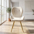 Modern Velvet Dining Chair, Golden Steel Legs - SUNIL WHITE 2PCS