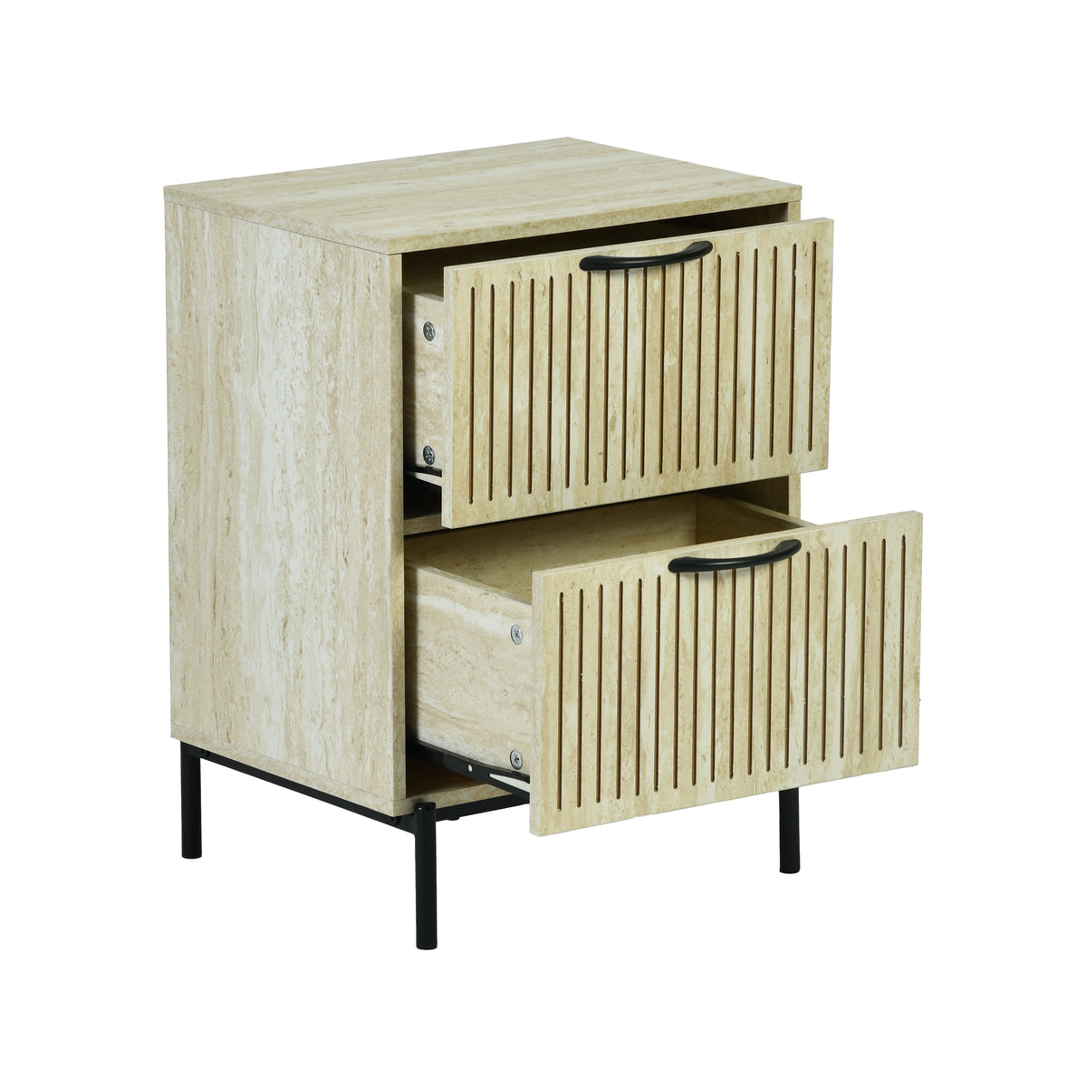 Decasualise Modern Minimalist Nightstand, MDF & Metal Frame - TAAL