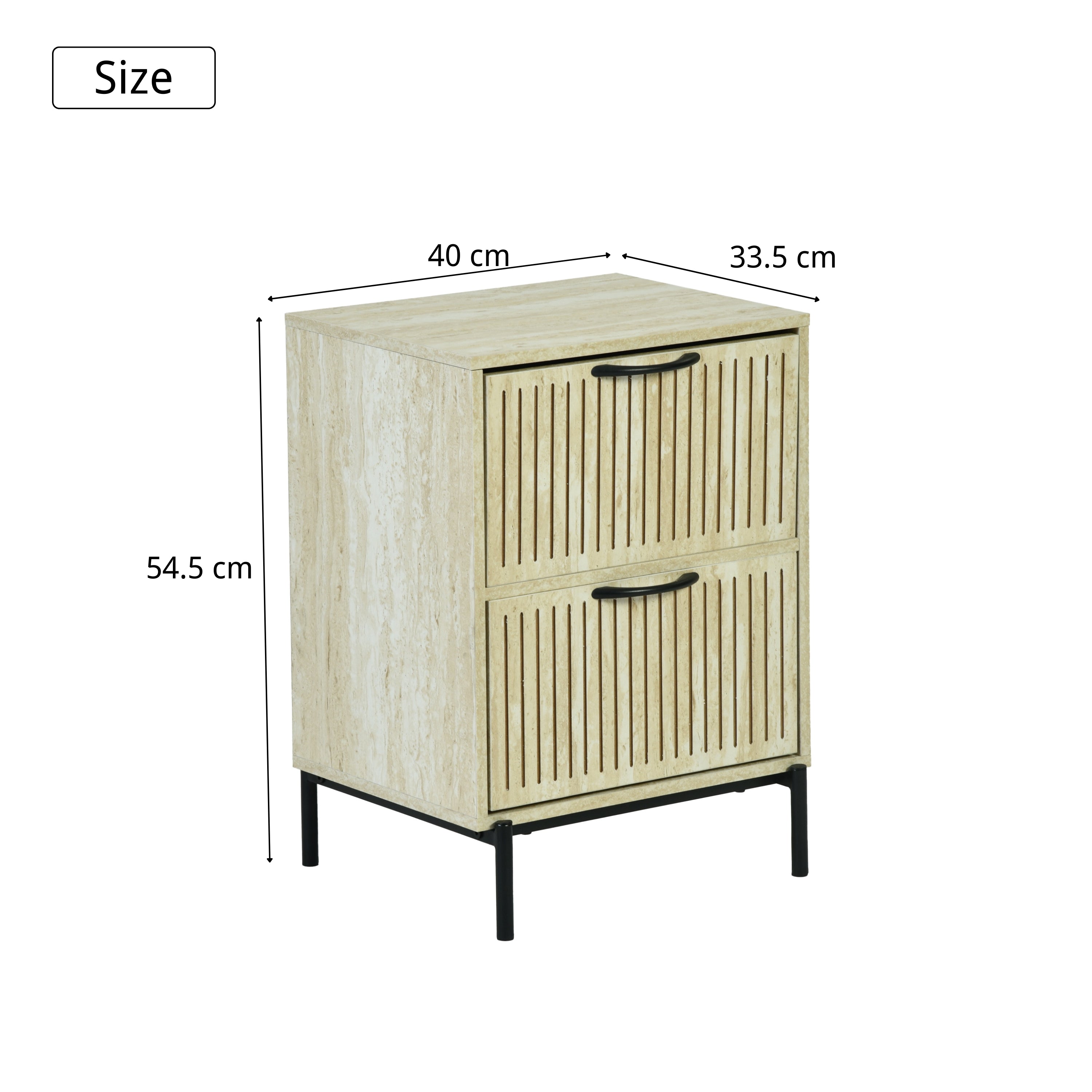 Decasualise Modern Minimalist Nightstand, MDF & Metal Frame - TAAL