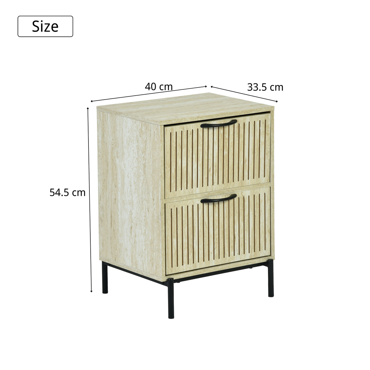 Decasualise Modern Minimalist Nightstand, MDF & Metal Frame - TAAL