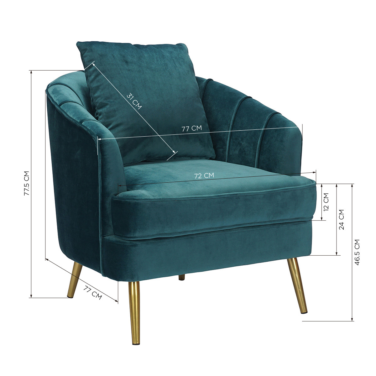 Tacko Velvet Accent Chair