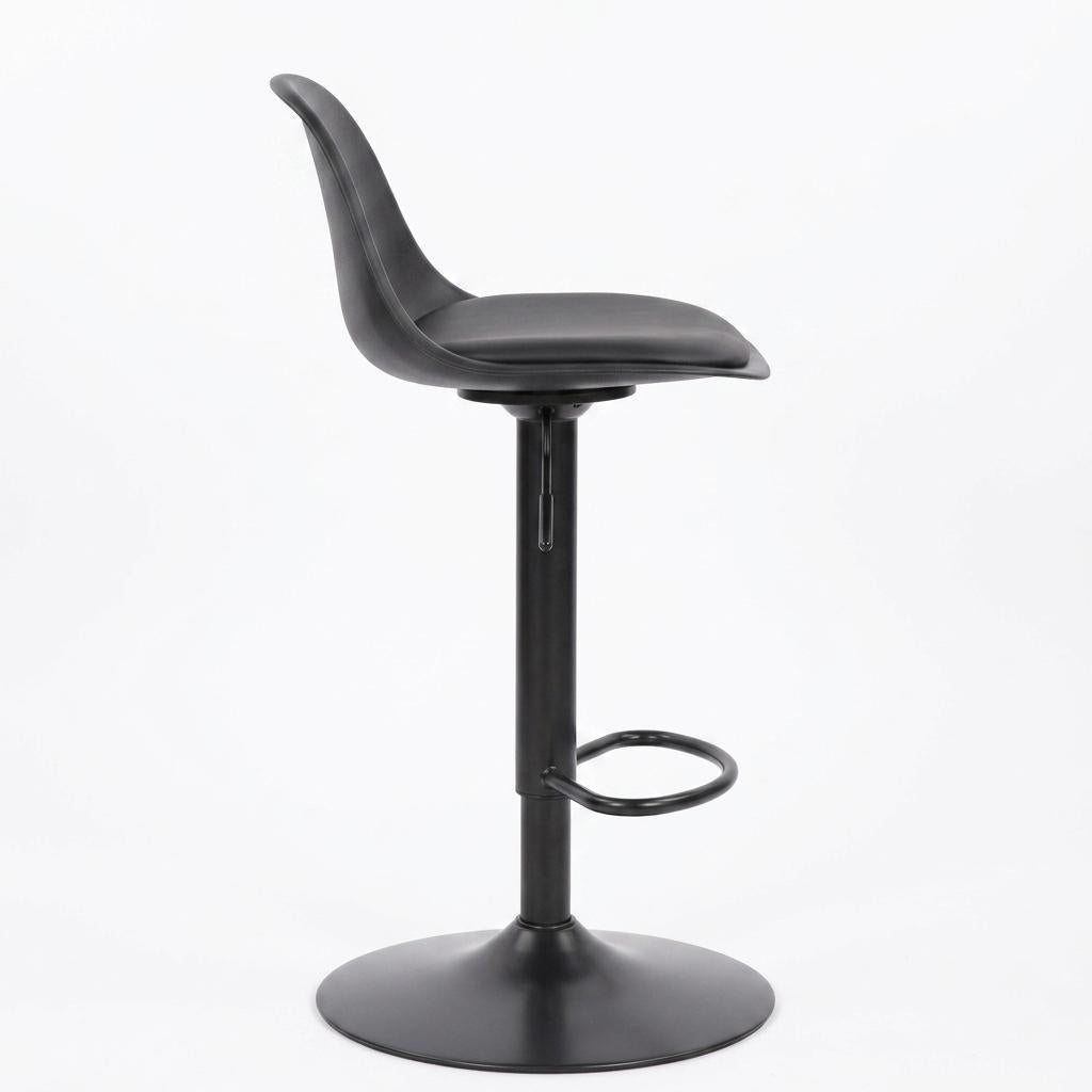 Modern Adjustable Bar Stool, PU Padded Seat – TEBAR BLACK