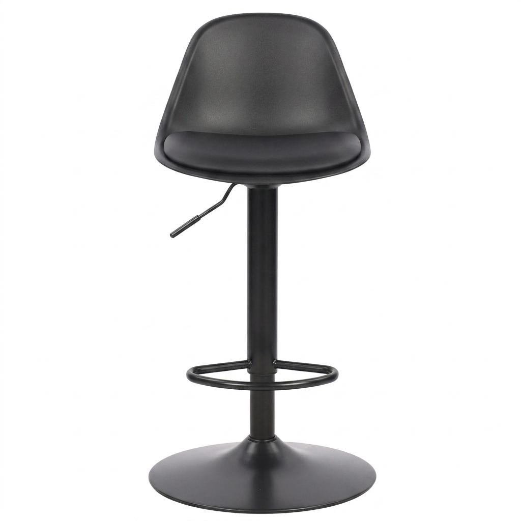 Modern Adjustable Bar Stool, PU Padded Seat – TEBAR BLACK