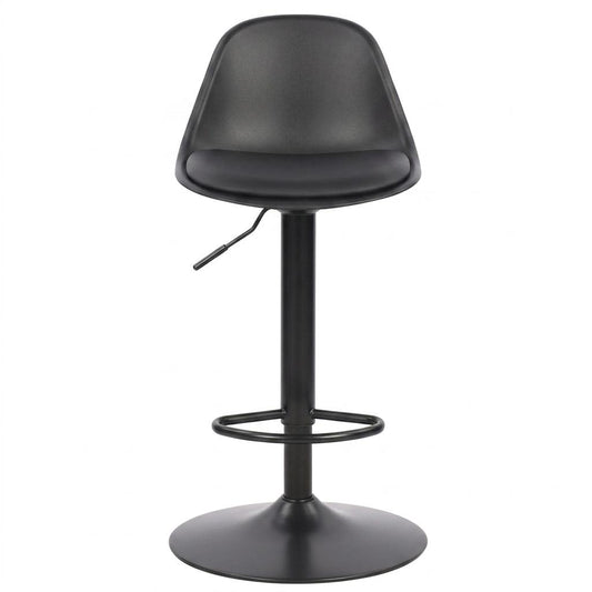 Modern Adjustable Bar Stool, PU Padded Seat – TEBAR BLACK