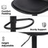 Modern Adjustable Bar Stool, PU Padded Seat – TEBAR BLACK