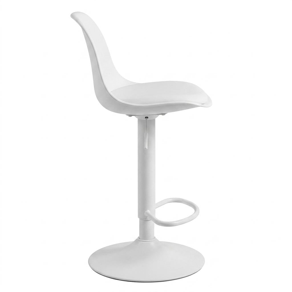 Modern Adjustable PU Bar Stool - TEBAR WHITE