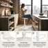 Modern Adjustable PU Bar Stool - TEBAR WHITE