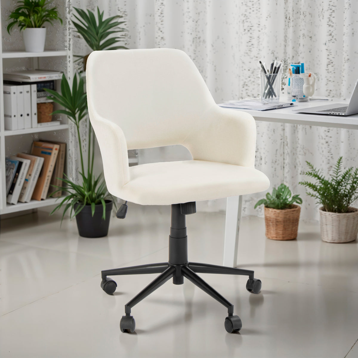 Modern Ergonomic Fabric Office Chair - TEMA BEIGE