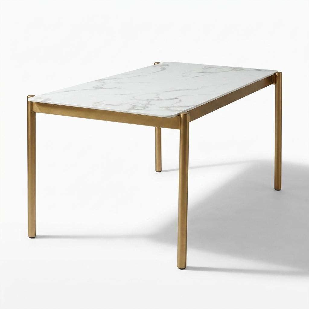 Modern Gold Dining Table, Glass Top – THEA GOLD