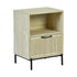 Naysay Modern Minimalist Nightstand, MDF & Metal Frame - THESTAIN