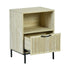 Naysay Modern Minimalist Nightstand, MDF & Metal Frame - THESTAIN