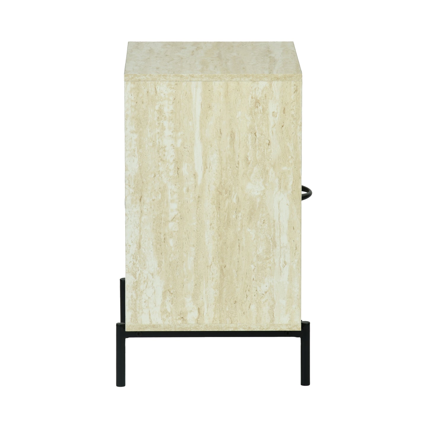 Naysay Modern Minimalist Nightstand, MDF & Metal Frame - THESTAIN