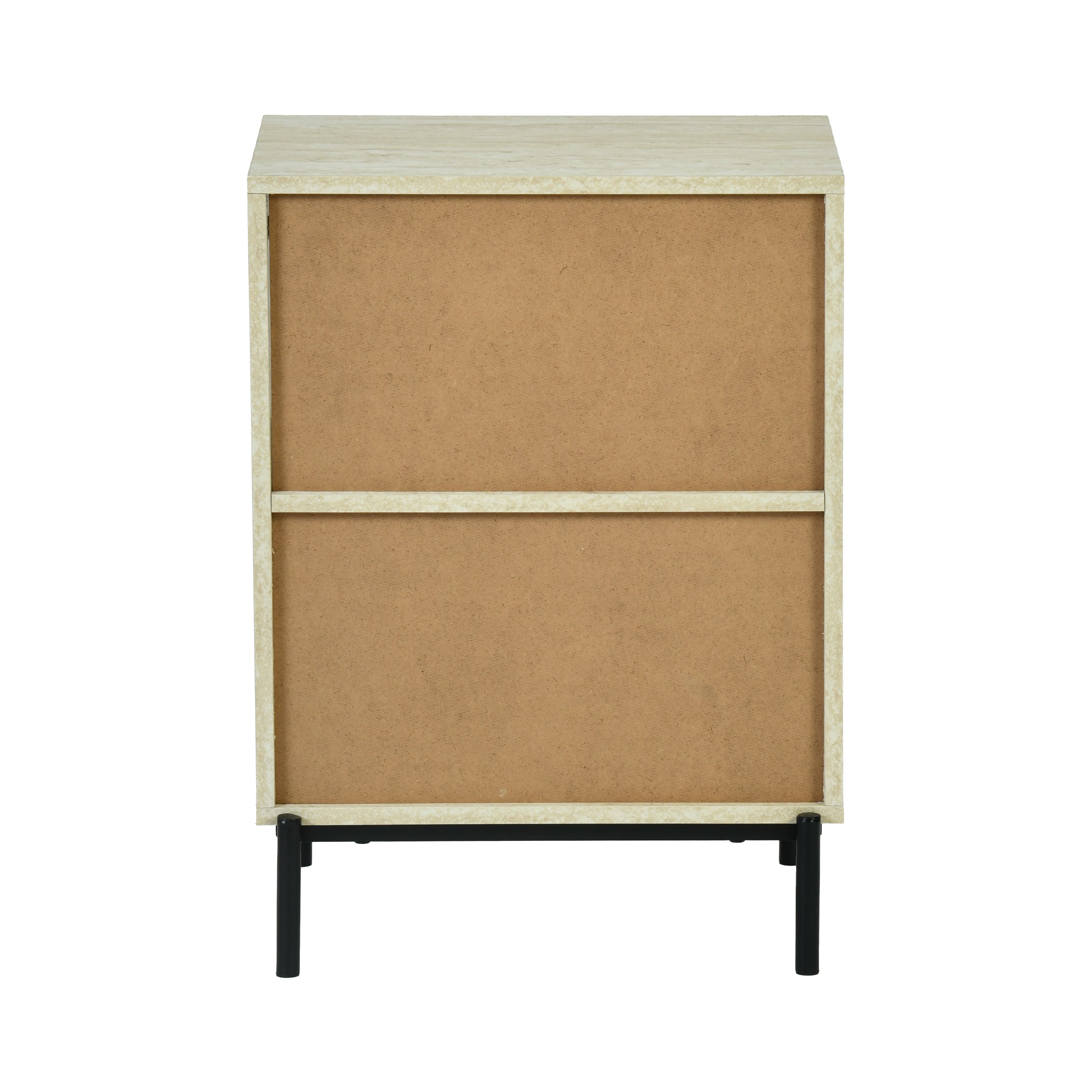 Naysay Modern Minimalist Nightstand, MDF & Metal Frame - THESTAIN