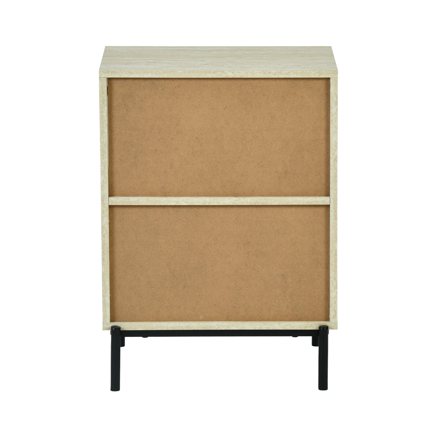 Naysay Modern Minimalist Nightstand, MDF & Metal Frame - THESTAIN