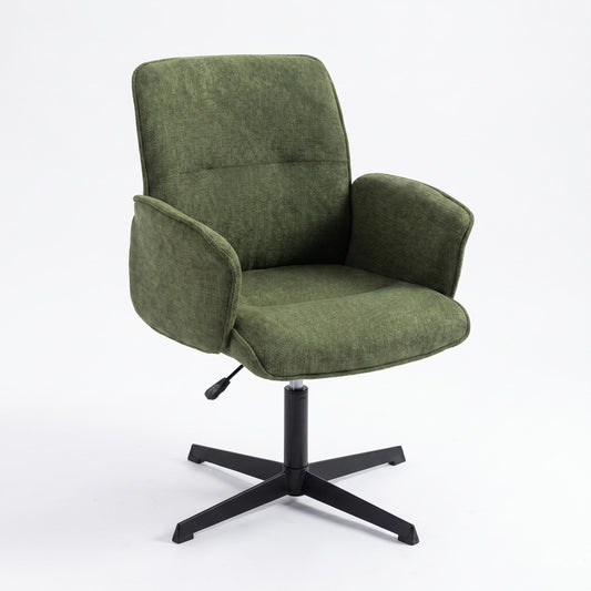 Modern Green Fabric Office Chair, Adjustable Swivel - THOMASINA RELAX GREEN