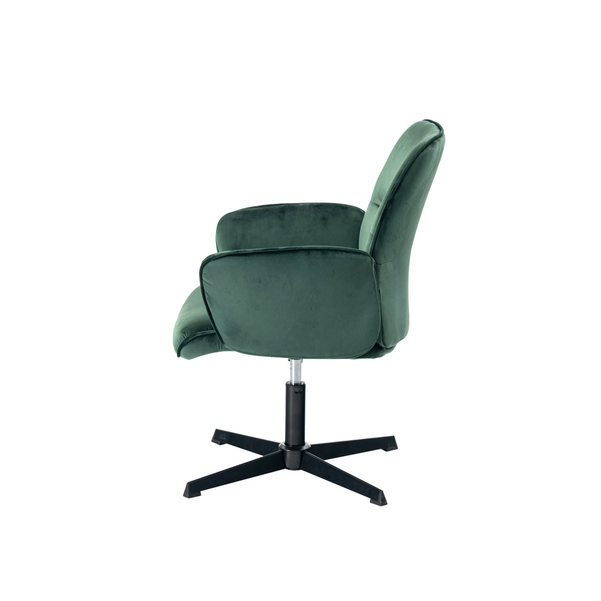 Modern Velvet Office Chair, Adjustable Swivel - THOMASINA RELAX GREEN