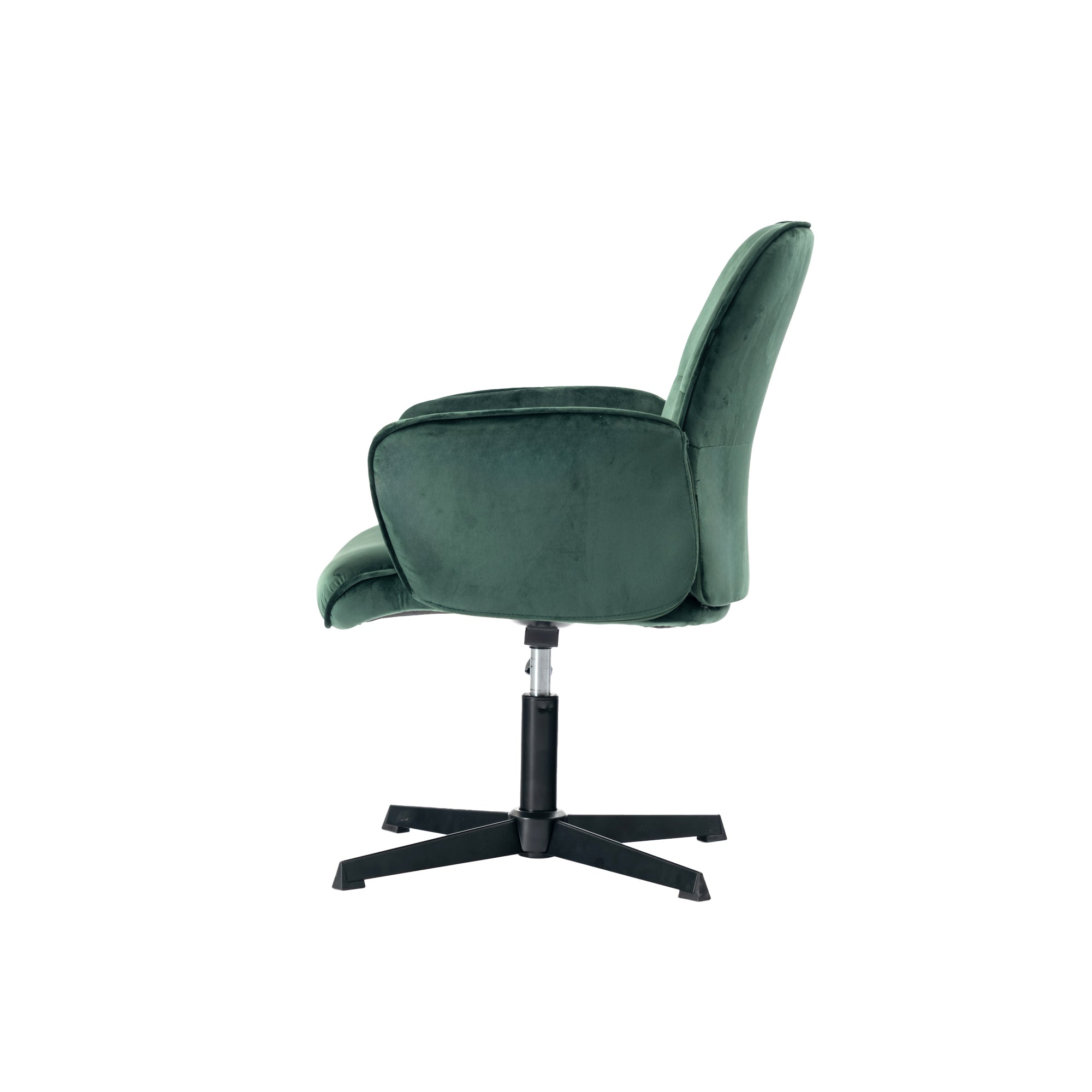 Modern Velvet Office Chair, Adjustable Swivel - THOMASINA RELAX GREEN