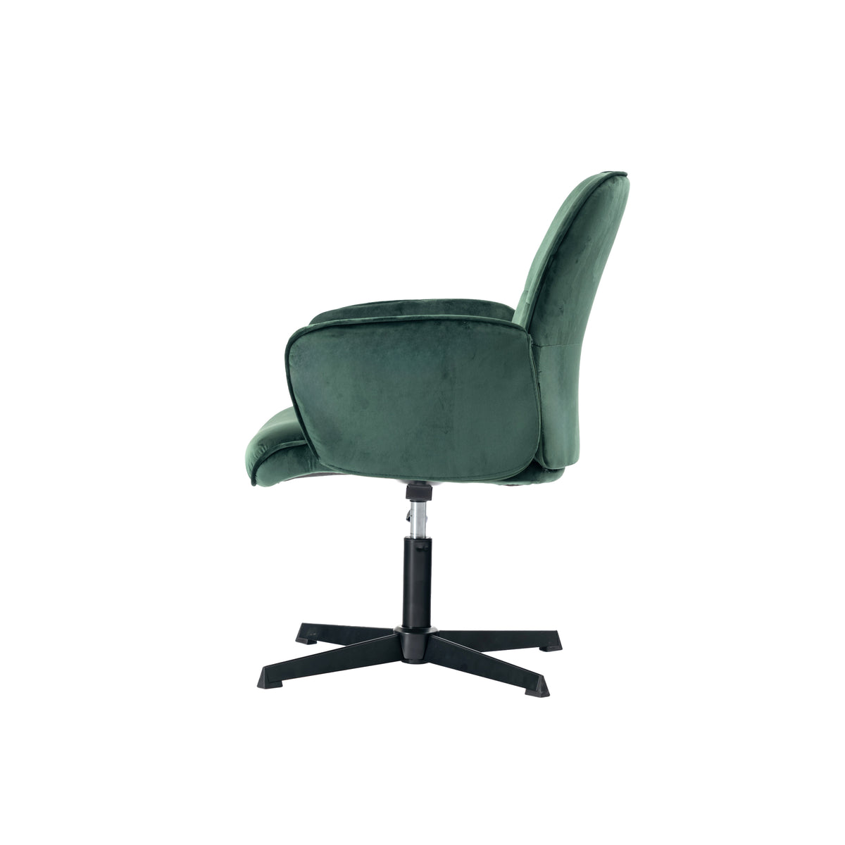 Modern Velvet Office Chair, Adjustable Swivel - THOMASINA RELAX GREEN