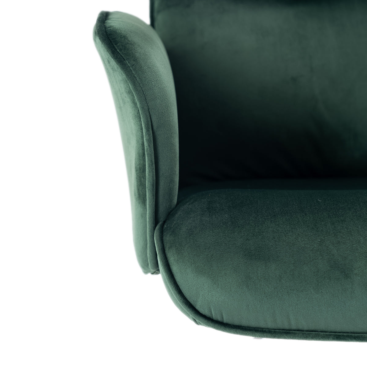 Modern Velvet Office Chair, Adjustable Swivel - THOMASINA RELAX GREEN