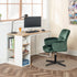 Modern Velvet Office Chair, Adjustable Swivel - THOMASINA RELAX GREEN