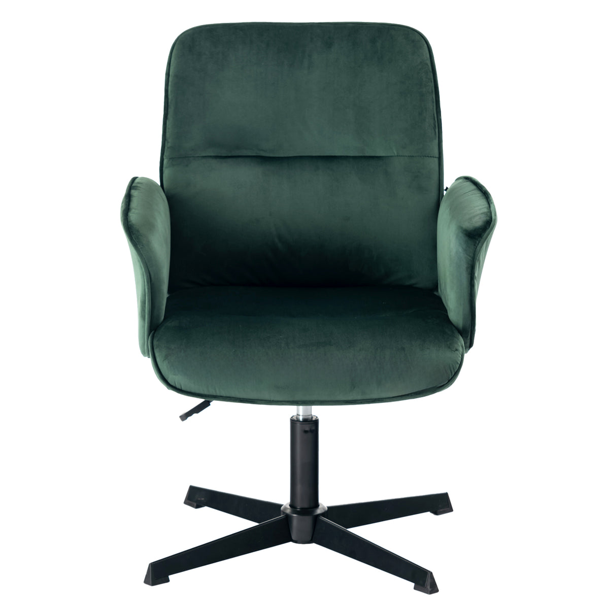 Modern Velvet Office Chair, Adjustable Swivel - THOMASINA RELAX GREEN