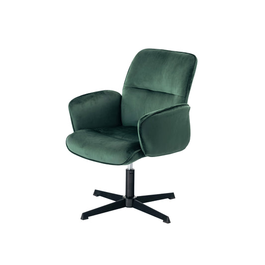 Modern Velvet Office Chair, Adjustable Swivel - THOMASINA RELAX GREEN