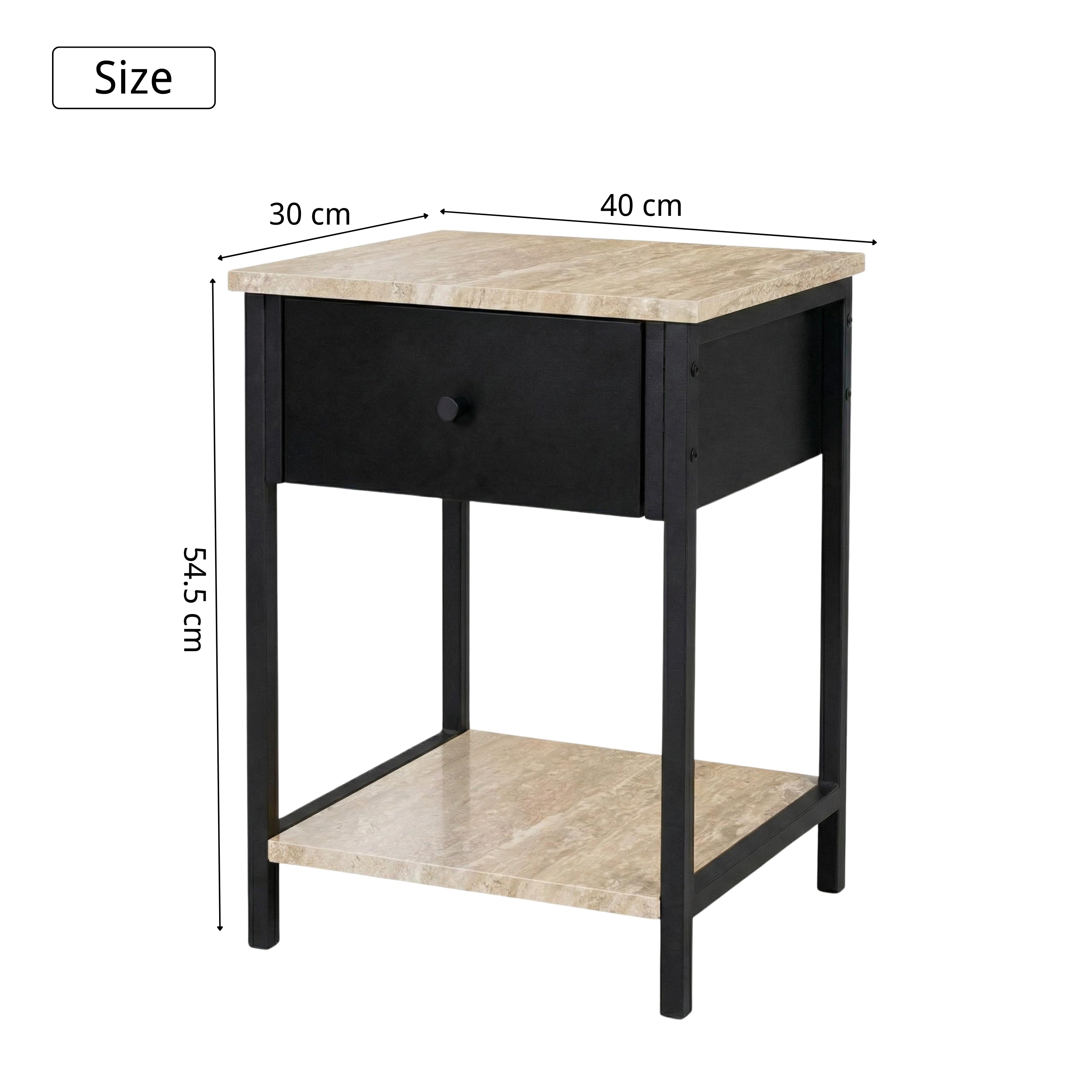 Internees Modern Minimalist Nightstand, Compact Storage Table - THRARQOLL