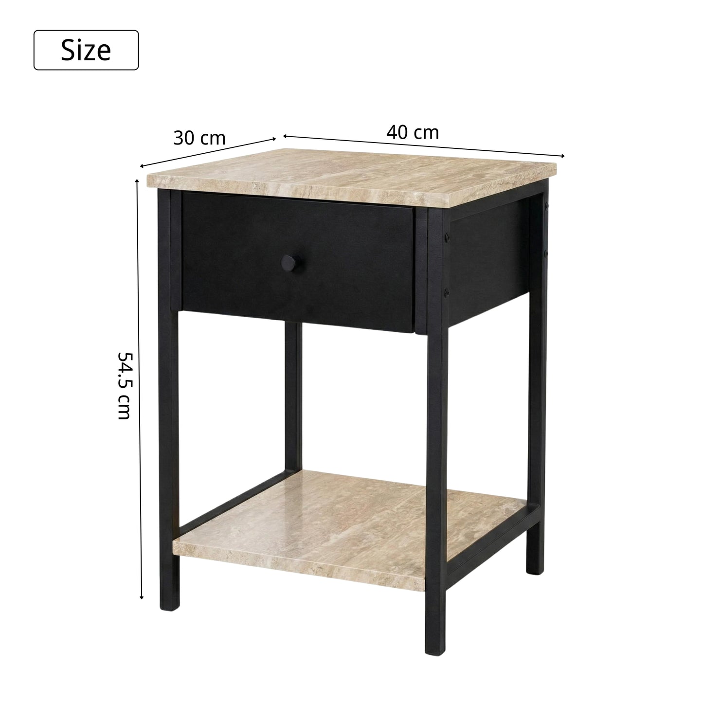 Internees Modern Minimalist Nightstand, Compact Storage Table - THRARQOLL