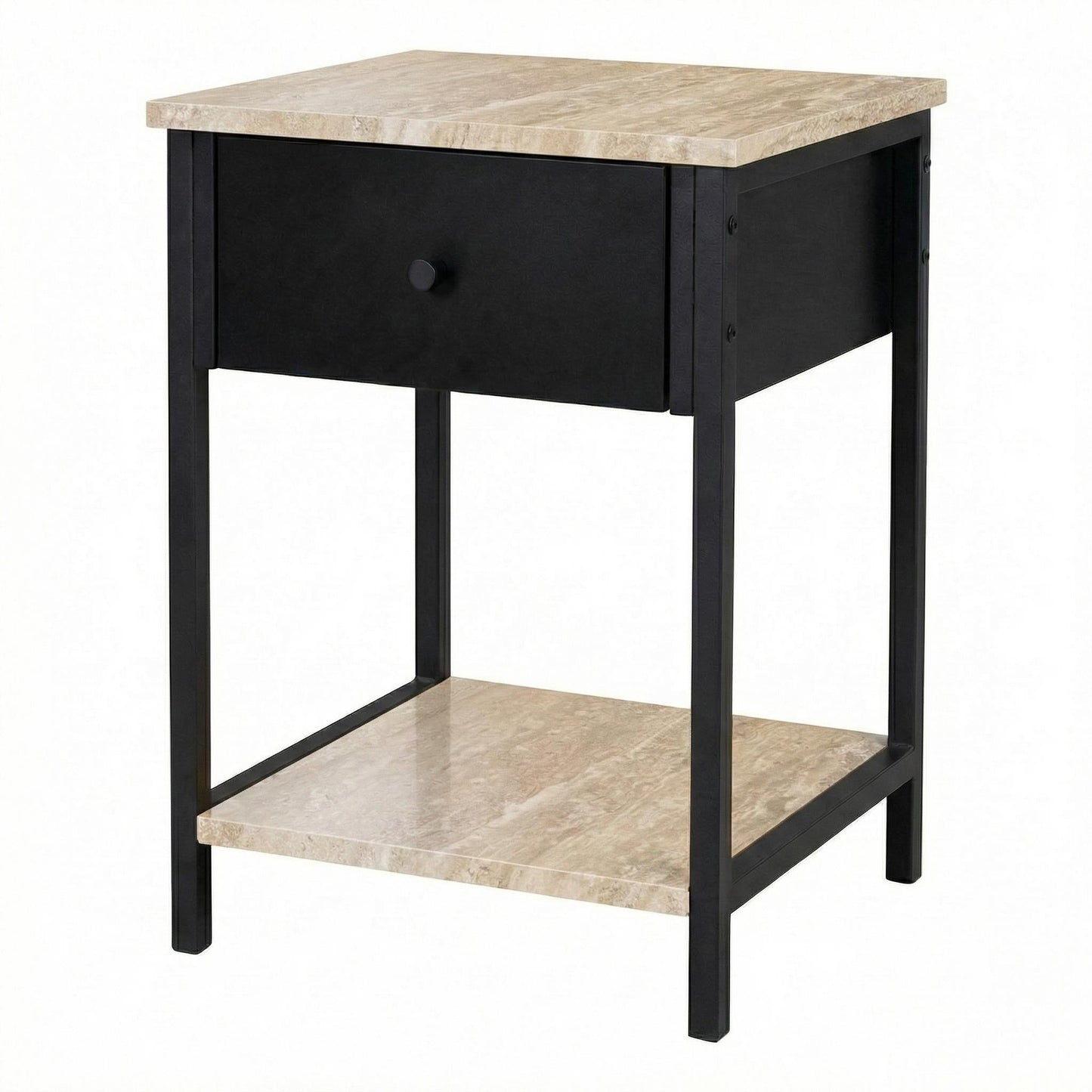 Internees Modern Minimalist Nightstand, Compact Storage Table - THRARQOLL