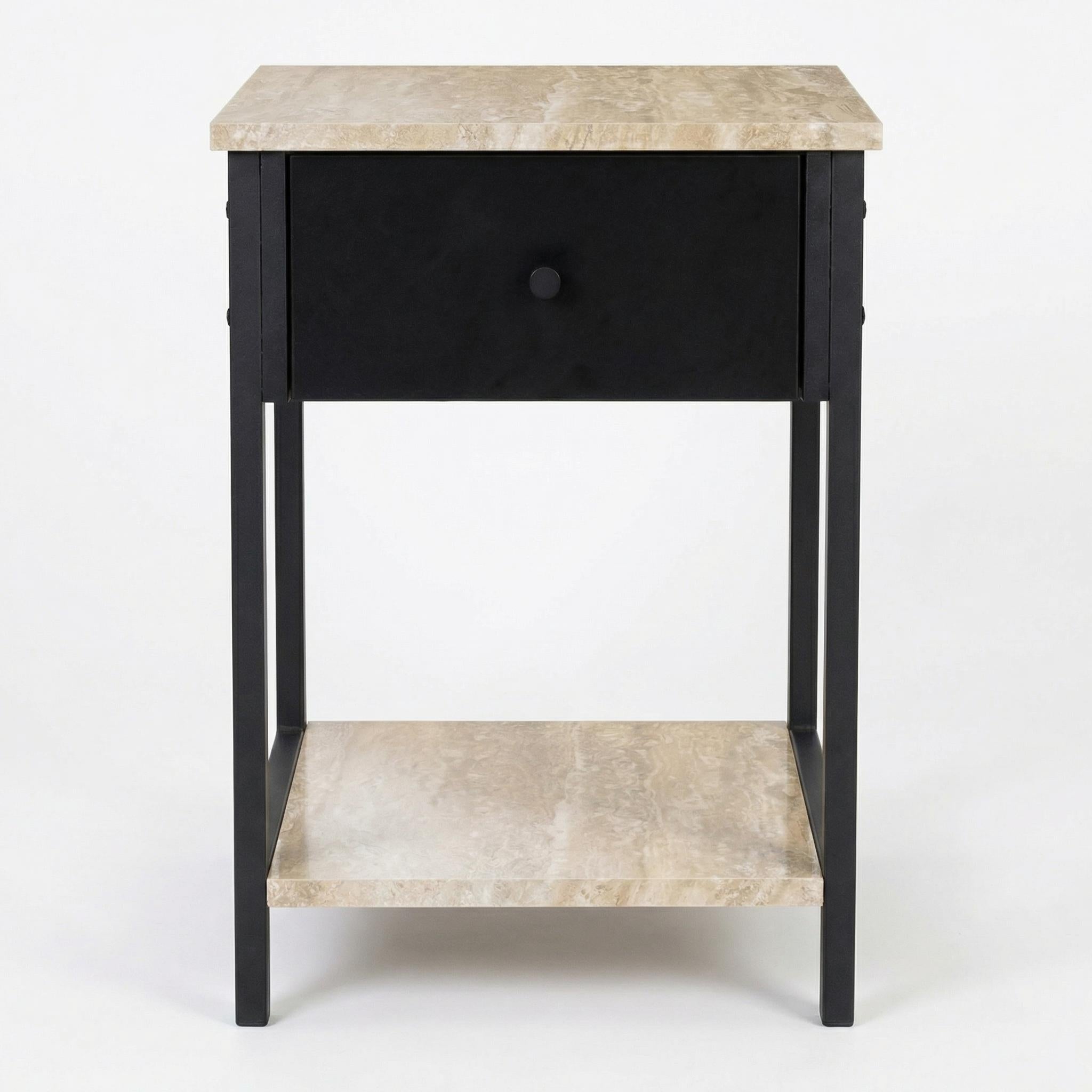 Internees Modern Minimalist Nightstand, Compact Storage Table - THRARQOLL