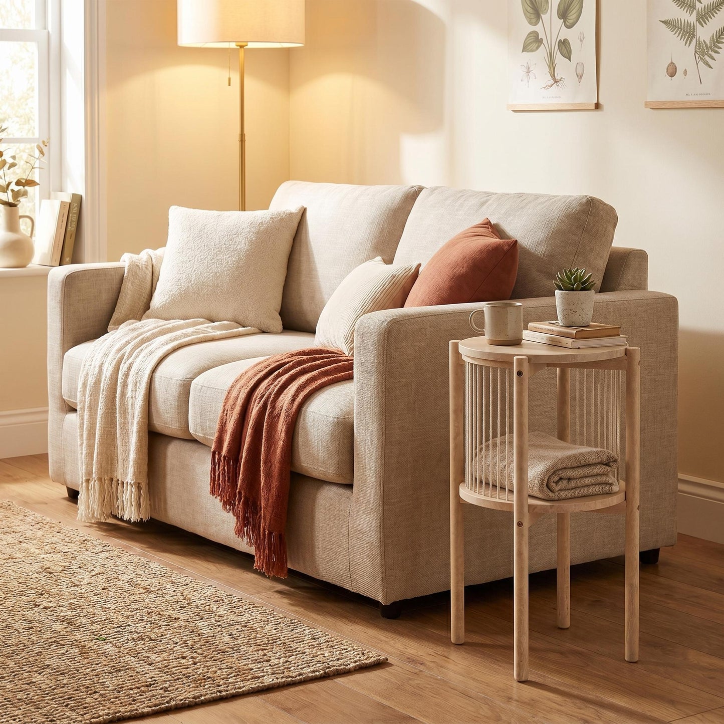 Modern Accent End Table, Space-Saving Design - THRONKRAIR