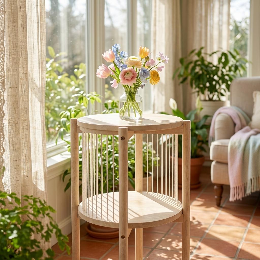 Modern Accent End Table, Space-Saving Design - THRONKRAIR