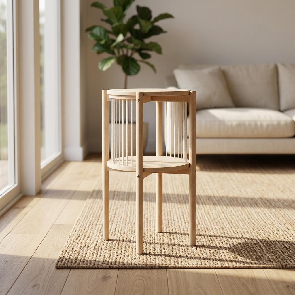 Modern Accent End Table, Space-Saving Design - THRONKRAIR