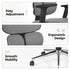 Modern Ergonomic Office Chair, Adjustable Grey Fabric - TIKITERE GRIS