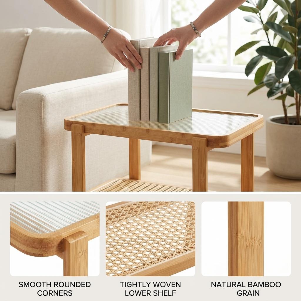 Modern Minimalist End Table, Compact Design - TOCCOKS
