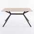 Modern Dining Table, Sintered Stone Top, Warm Grey Metal Legs - TOMIC 140 BEIGE