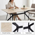 Modern Dining Table, Sintered Stone Top, Warm Grey Metal Legs - TOMIC 140 BEIGE