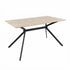 Modern Minimalist Dining Table, Sintered Stone Top, Warm Grey Metal Legs - TOMIC 160 BEIGE