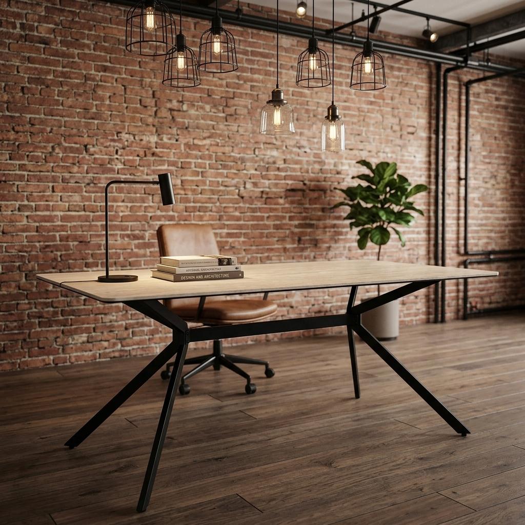 Modern Minimalist Dining Table, Sintered Stone Top, Warm Grey Metal Legs - TOMIC 160 BEIGE