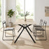 Modern Minimalist Dining Table, Sintered Stone Top, Warm Grey Metal Legs - TOMIC 160 BEIGE