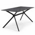 Modern Minimalist Dining Table, Sintered Stone Top, Metal Frame - Tomichi 160 Grey