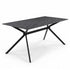 Modern Minimalist Dining Table, Sintered Stone Top, Metal Frame - Tomichi 160 Grey